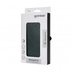 Skal och fodral - Aurdel Essentials Grönt Plånboksfodral till Samsung Galaxy S21 FE i veganläder