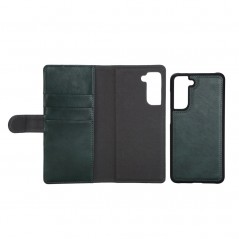 Skal och fodral - Aurdel Essentials Grönt Plånboksfodral till Samsung Galaxy S21 FE i veganläder