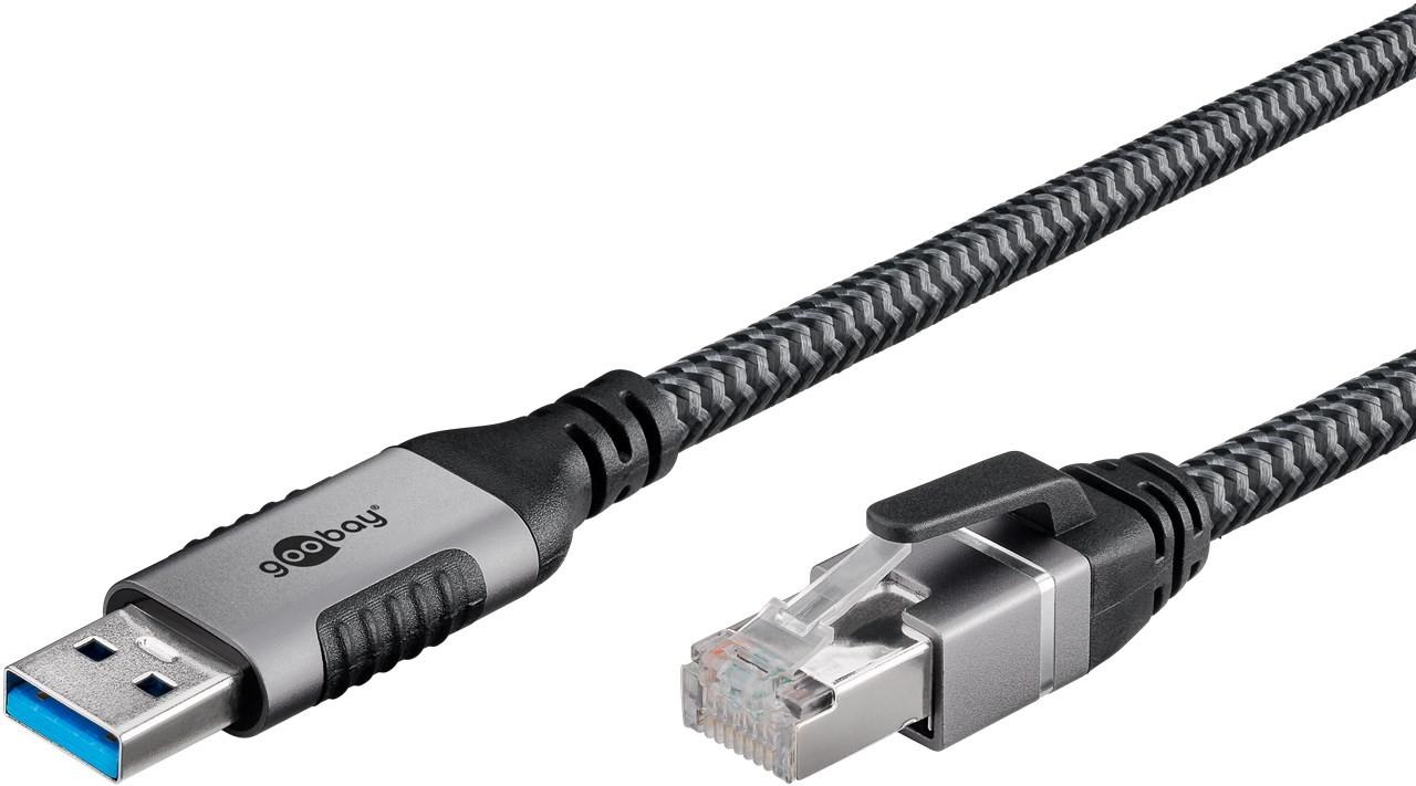 Goobay USB 3.0 till Ethernet LAN-kabel som tar bort behovet av ett nätverkskort (1 meter)
