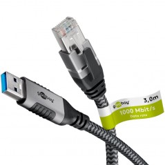 Nätverkskabel - Goobay USB 3.0 till Ethernet LAN-kabel som tar bort behovet av ett nätverkskort
