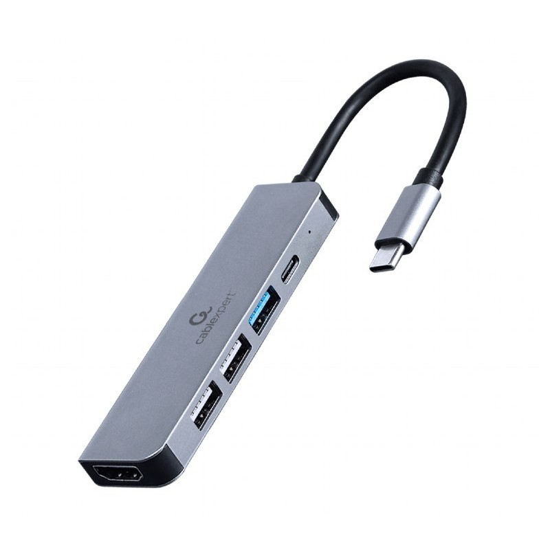 Skärmkabel & skärmadapter - USB-C 5-i-1 Multiport till HDMI & 4xUSB-adapter 87W PD 4K@30Hz 2K@60Hz