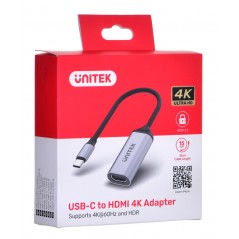 Datorskärm tillbehör - Unitek USB-C till HDMI-adapter med stöd för 4K i 60 Hz och HDR