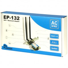 Trådlösa nätverkskort - Argus EP-132 trådlöst PCIe WiFi 5 dual band nätverkskort med Bluetooth