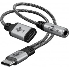 Övriga tillbehör - Goobay USB-C till USB-C och 3.5mm ljud-adapter