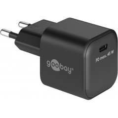 Snabbladdande kompakt GaN strömadapter med USB-C PD 45W svart/vit