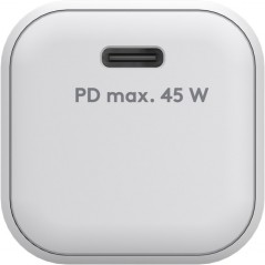 Laddare och kablar - Snabbladdande kompakt GaN strömadapter med USB-C PD 45W svart/vit