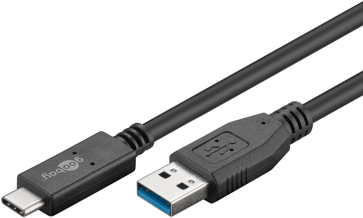 Goobay USB till USB-C kabel USB 3.2 Gen 2 60 Watt och 10 Gbit/s (1 meter)