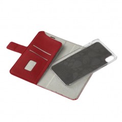 Onsala Saffiano 2-i-1 magnetiskt plånboksfodral till iPhone XR (rött)