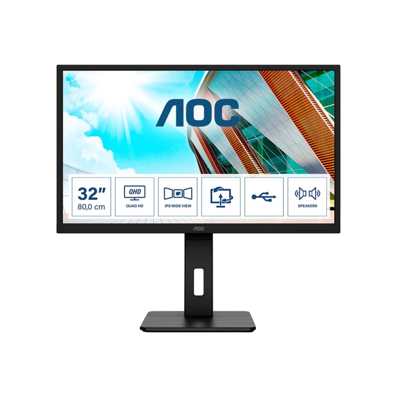 25 - 34" Datorskärm - AOC Q32P2 32" 2560x1440 LED-skärm med IPS-panel