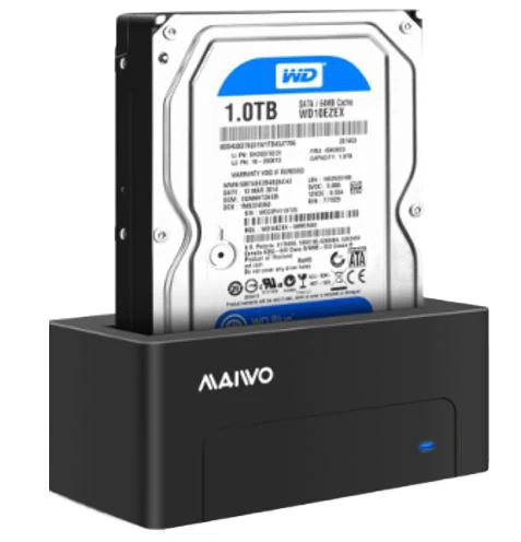 Maiwo USB-C-dockningsstation för 2.5" och 3.5" SATA-hårddiskar