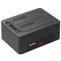 Maiwo USB 3.1-dockningsstation för två 2.5"/3.5" SATA-hårddiskar med stöd för kloning