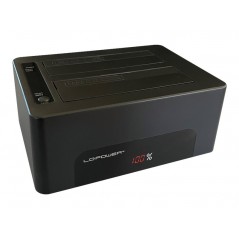 Dockningsstation för hårddisk - LC-Power USB 3.0-dockningsstation för två 2.5"/3.5" SATA-hårddiskar med stöd för kloning
