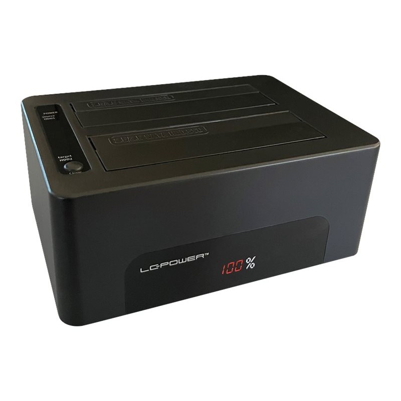 Dockningsstation för hårddisk - LC-Power USB 3.0-dockningsstation för två 2.5"/3.5" SATA-hårddiskar med stöd för kloning