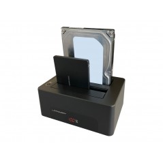 Dockningsstation för hårddisk - LC-Power USB 3.0-dockningsstation för två 2.5"/3.5" SATA-hårddiskar med stöd för kloning