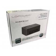 Dockningsstation för hårddisk - LC-Power USB 3.0-dockningsstation för två 2.5"/3.5" SATA-hårddiskar med stöd för kloning
