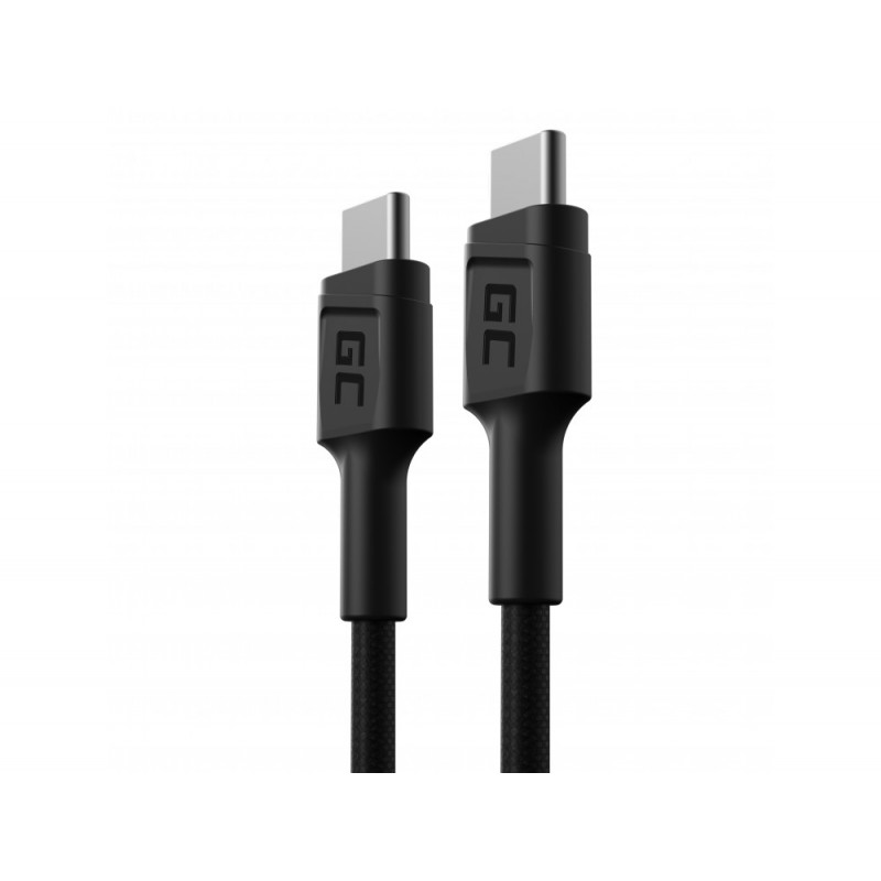 USB-C kabel - GreenCell USB-C till USB-C ladd- & synkkabel PowerStream PD 60W Ultra Charge QC3.0