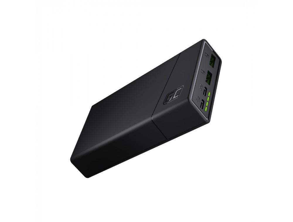 GreenCell snabbladdande 18W powerbank 20 000 mAh med 2x USB-C och 2x USB-A