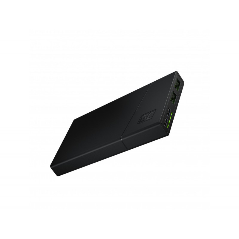 Portabla batterier - GreenCell snabbladdande 18W powerbank 10 000 mAh med 2x USB-C och 2x USB-A