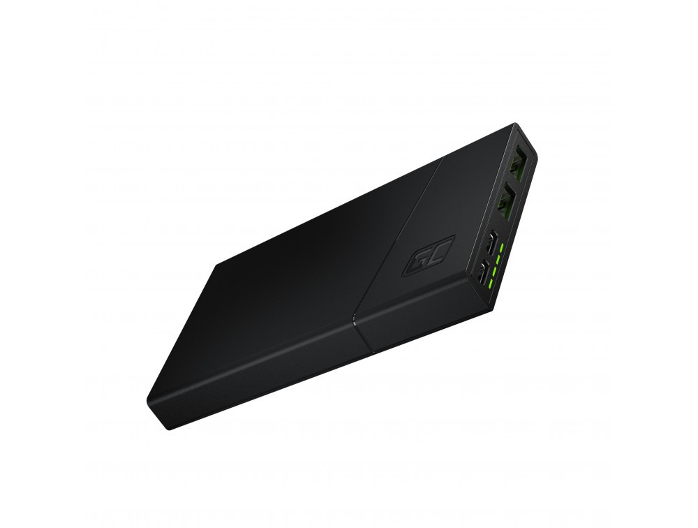 GreenCell snabbladdande 18W powerbank 10 000 mAh med 2x USB-C och 2x USB-A