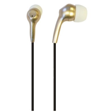Ifrogz Bolt Plus in-ear hörlurar och headset i guldfärg med 3.5 mm kontakt