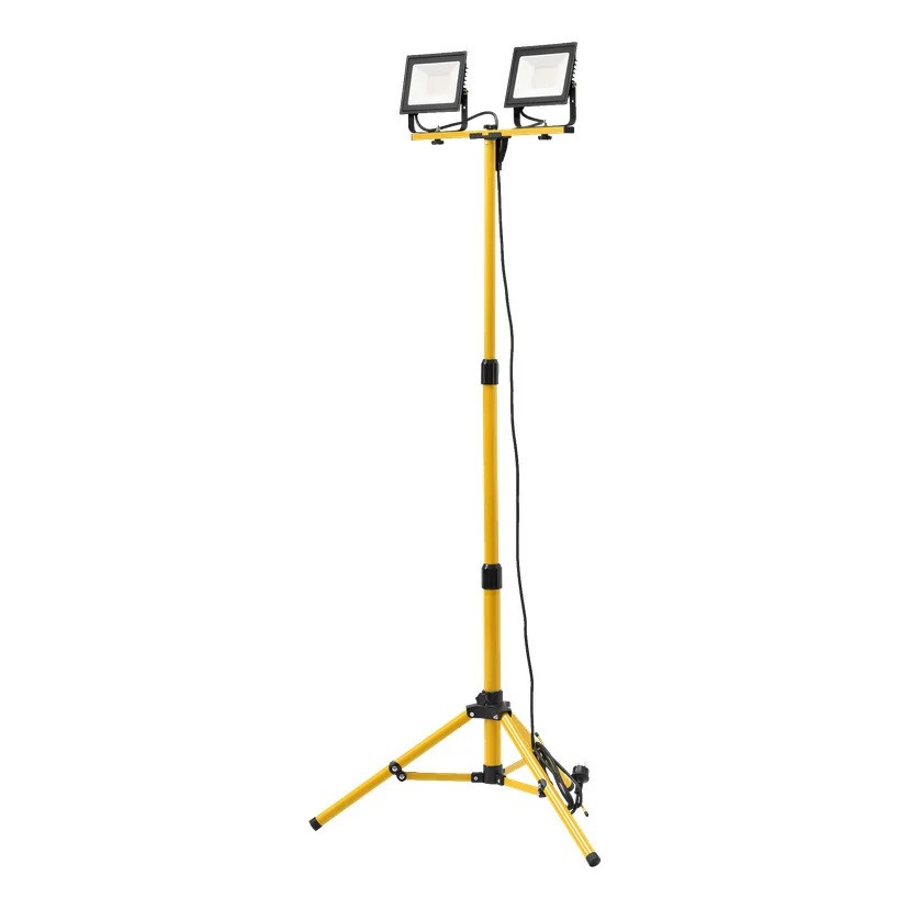 Dubbel arbetslampa 2x50W (4250 lumen) med justerbart stativ
