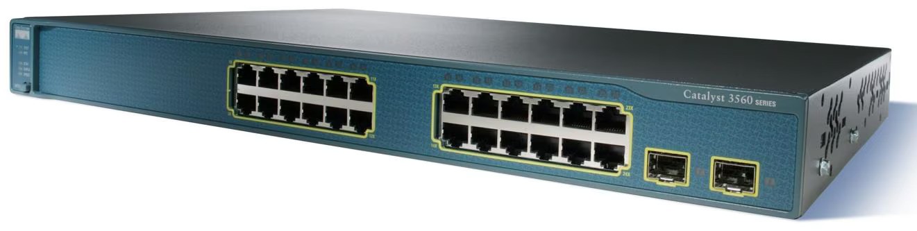 Cisco Catalyst WS-C3560V2-24TS-E 24-portars rackmonterad switch (beg)
