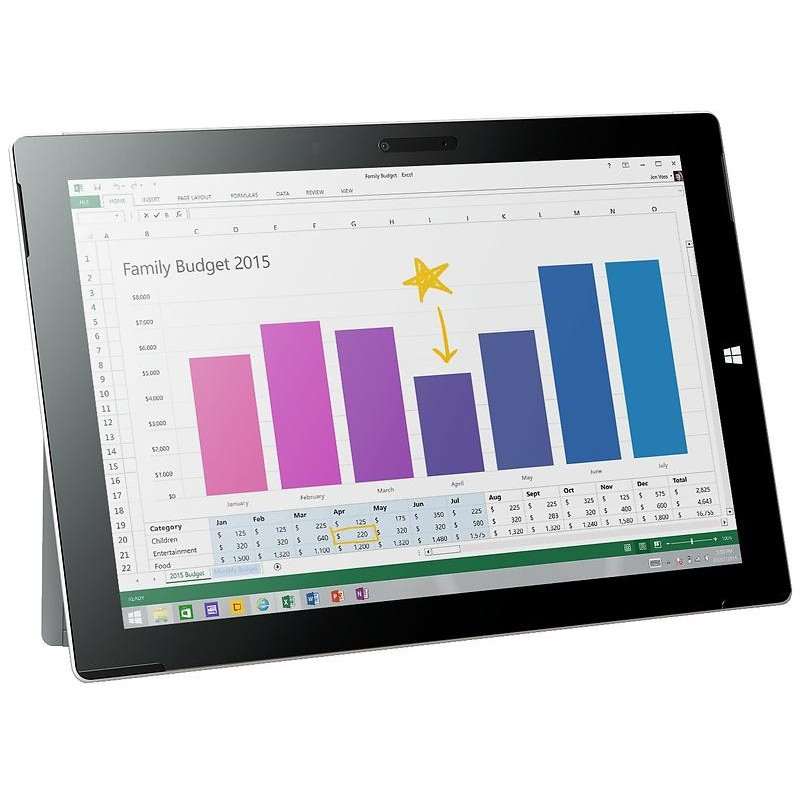 Laptop 12" beg - Microsoft Surface 3 64GB (utan tangentbord) (beg med mura)