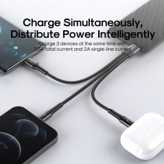 Sign laddkabel 3-i-1 med 1x USB-C och 2x Lightning