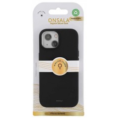 Fodral och skal - Onsala MagSeries mobilskal till iPhone 15/14/13 i svart silikon (MagSafe)