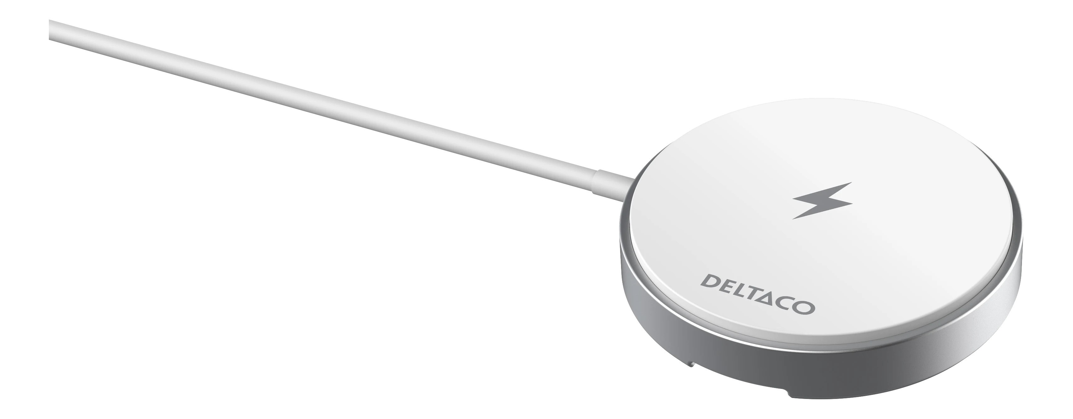 Deltaco trådlös Qi/Qi2-laddare med magnet för iPhone 13-16 (15W snabbladdning)