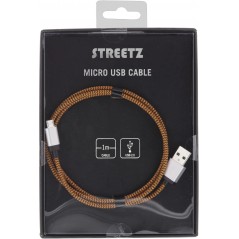 Streetz tygklädd microUSB-kabel 1 meter