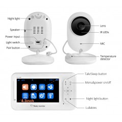 Digital videokamera - Tris TV-5A-BM268 babymonitor videokamera med 4.3" LCD-mottagare
