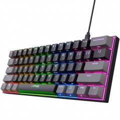 Bakgrundsbelyst tangentbord gaming - Trust Acira superkompakt 60% mekaniskt gamingtangentbord med RGB-belysning