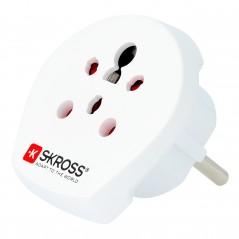 Skross reseadapter för anslutning av Indien/Israel/Danmark till EU