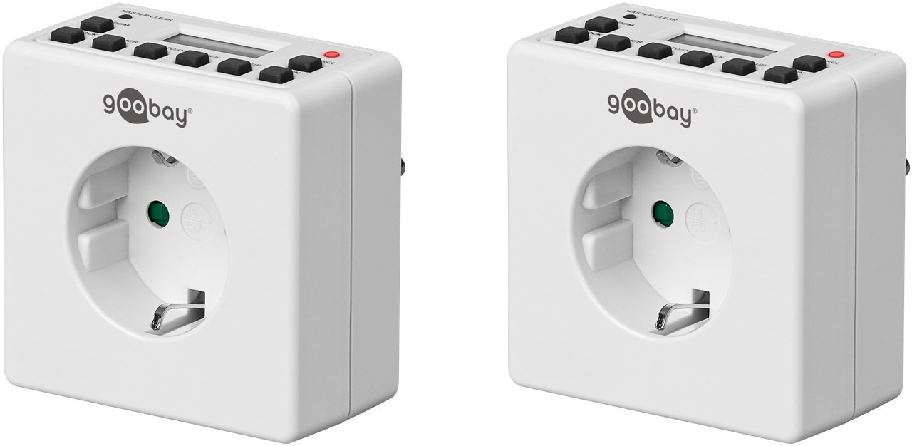 Paket med 2st Kompakt digital timer för eluttag