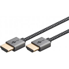 Goobay slimmad textil HDMI-kabel med stöd för 8K 60Hz och HDR i flera längder