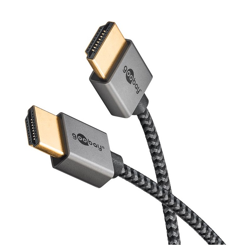 HDMI-kabel & HDMI-adapter - Goobay slimmad textil HDMI-kabel med stöd för 8K 60Hz och HDR i flera längder