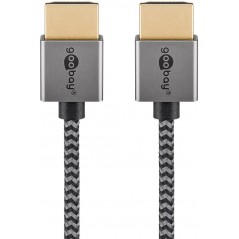 HDMI-kabel & HDMI-adapter - Goobay slimmad textil HDMI-kabel med stöd för 8K 60Hz och HDR i flera längder