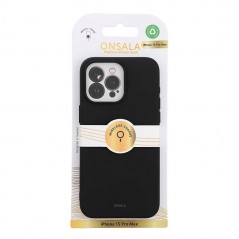 Fodral och skal - Onsala MagSeries mobilskal till iPhone 15 Pro Max i svart silikon