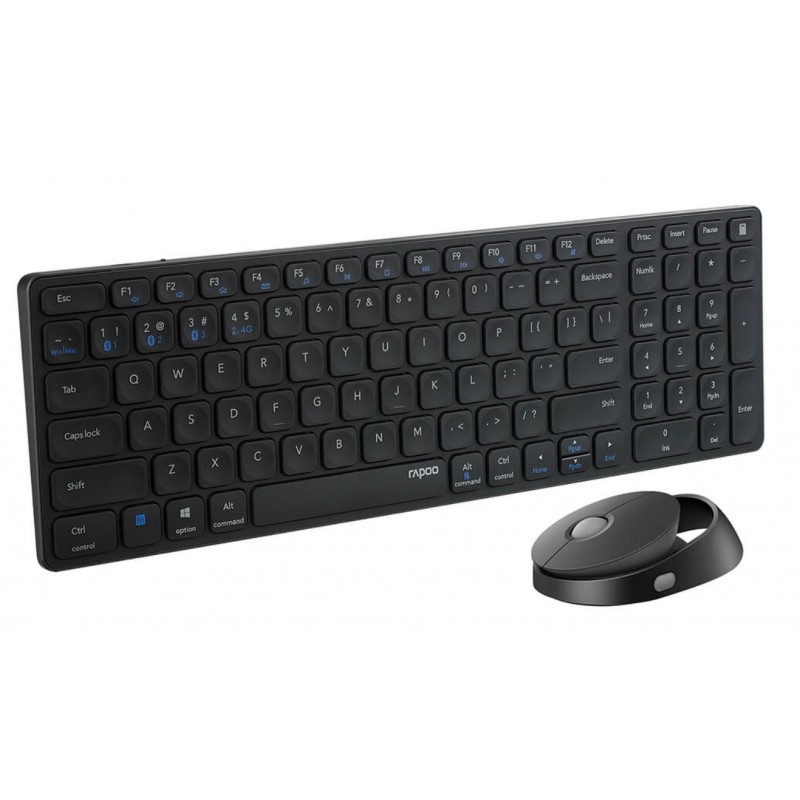 Trådlösa tangentbord - Rapoo 9750M set med trådlöst tangentbord och mus för PC & Mac (bluetooth + USB)