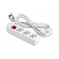 ON grenuttag jordat med 3 uttag och 3m kabel