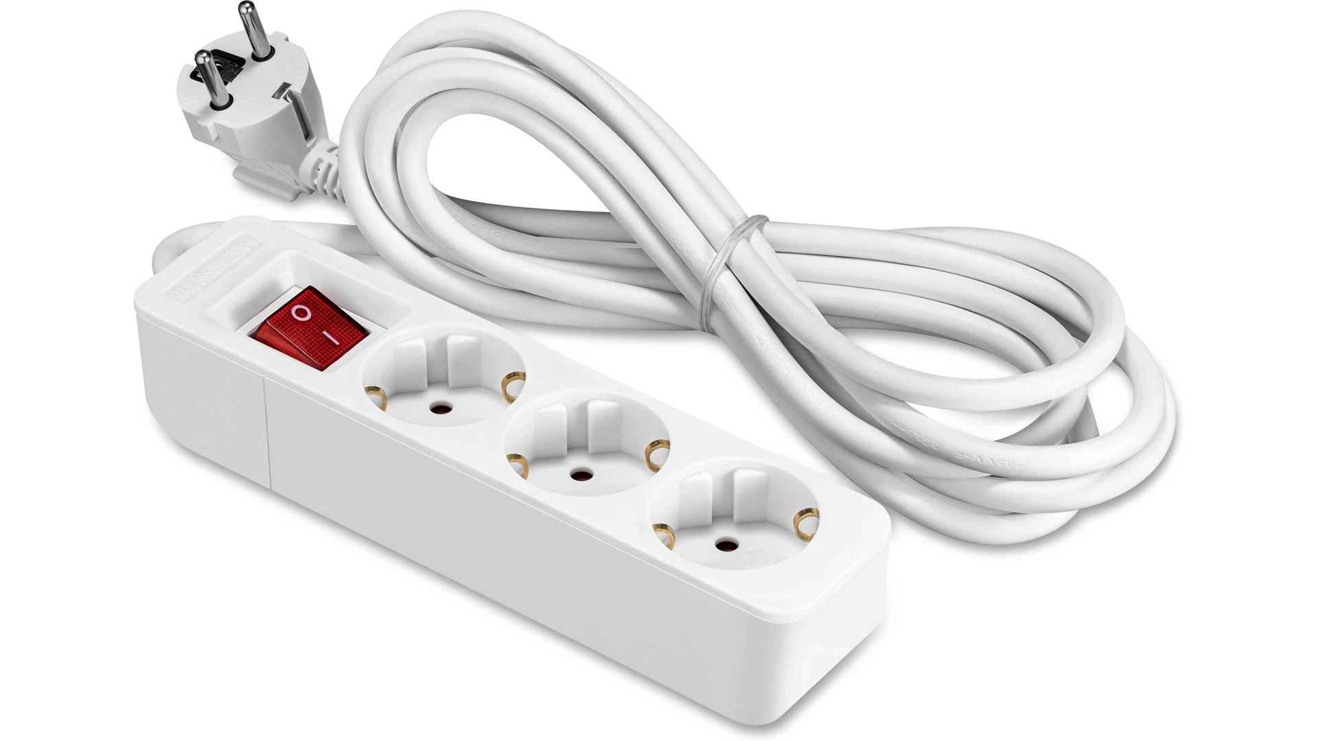 ON grenuttag jordat med 3 uttag och 3m kabel