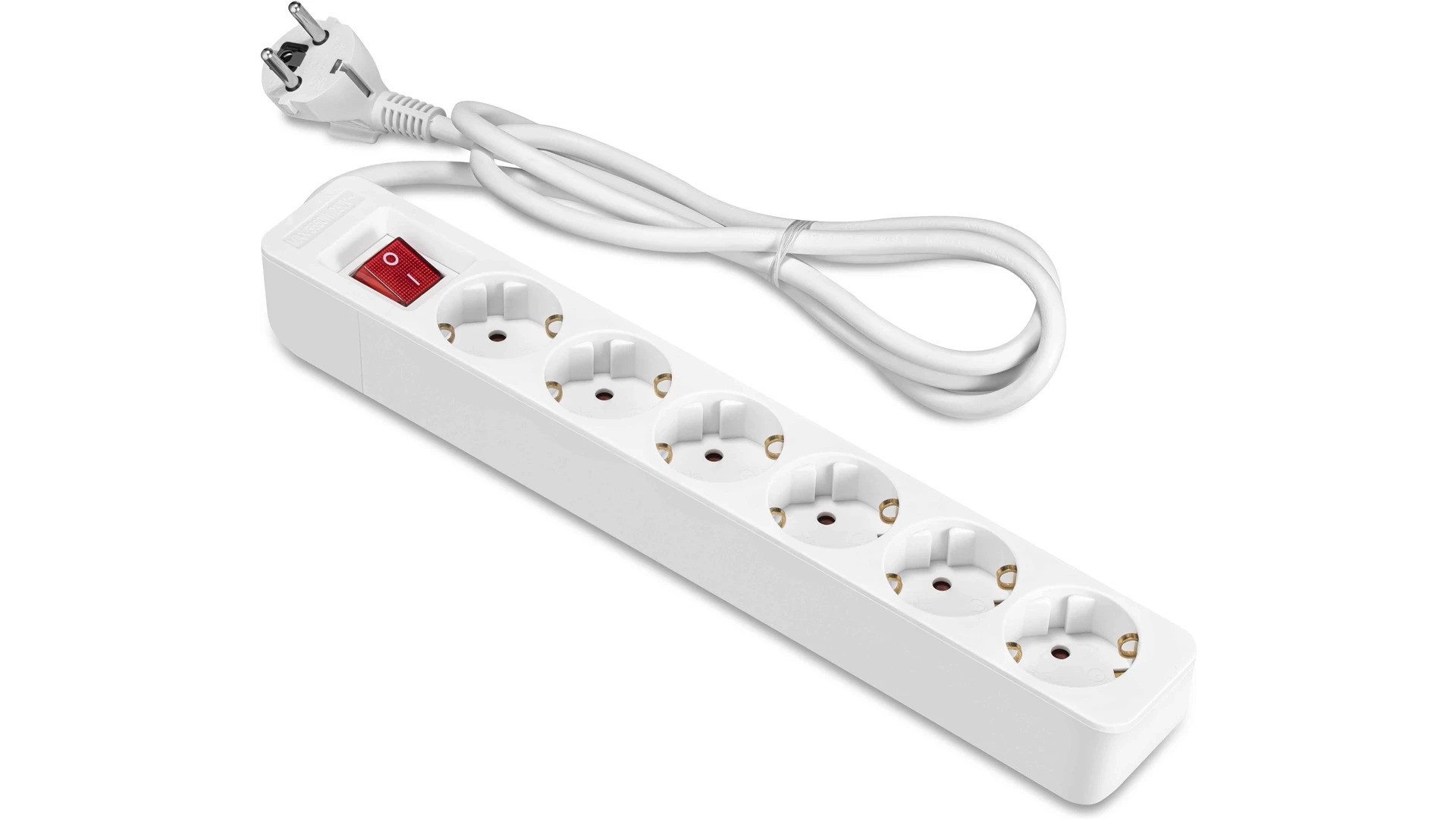 ON grenuttag jordat med 6 uttag och 1.5m kabel