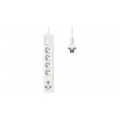 Andersson grenuttag med 4 uttag och 2 USB