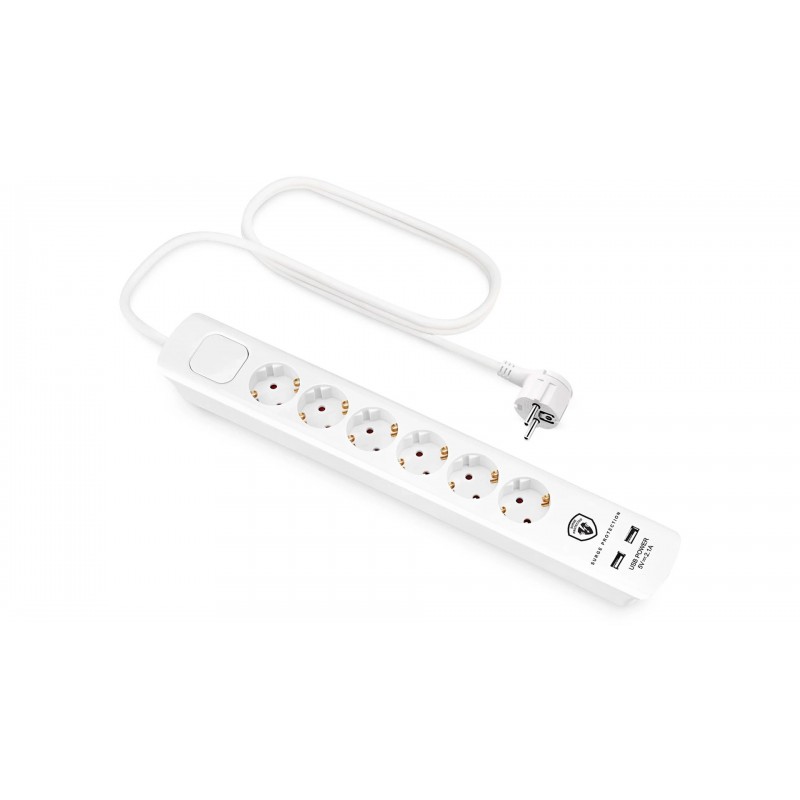 Grendosa - Andersson grenuttag med 6 uttag och 2 USB