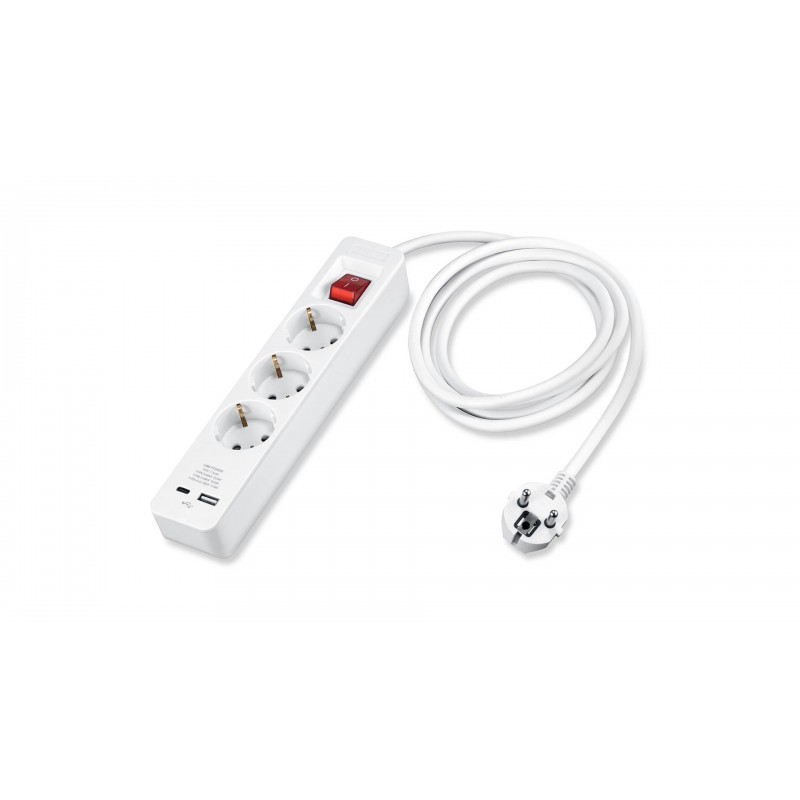Grendosa - Andersson grenuttag med 3 uttag + USB-C och USB