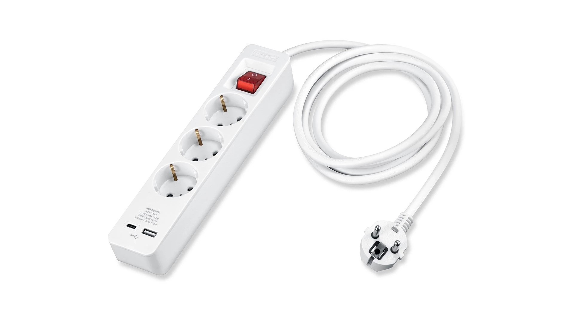 Andersson grenuttag med 3 uttag + USB-C och USB