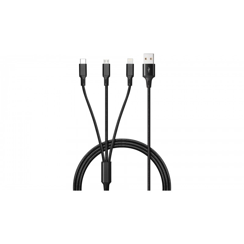 Laddare och kablar - Andersson laddningskabel 3-i-1 USB till USB-C, Lightning och microUSB