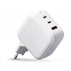Väggladdare mobiltelefon - Andersson AC-adapter GaN väggladdare 65W med 2 USB-C och 1 USB (vit)