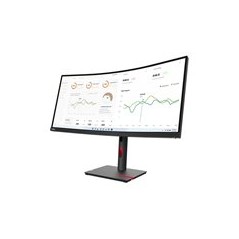 Lenovo ThinkVision T34w-30 34" ultrabred 3440 x 1440 välvd skärm med VA-panel & USB-C PD 75W